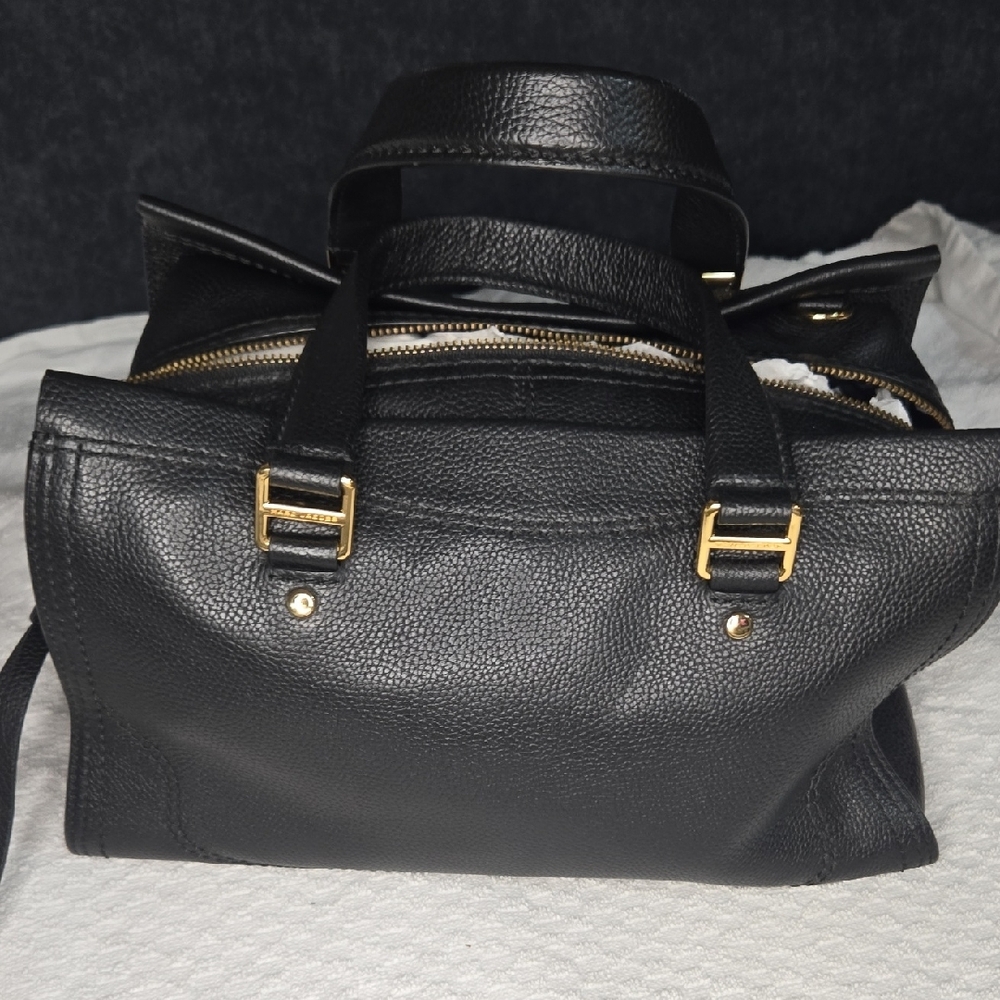 Marc Jacobs Black Leather Satchel with Gold Hardware - Picture 3 of 6